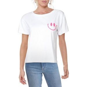 Everybody.World Smiley Face Boxy Trash Cotton Cropped Graphic T-Shirt Medium